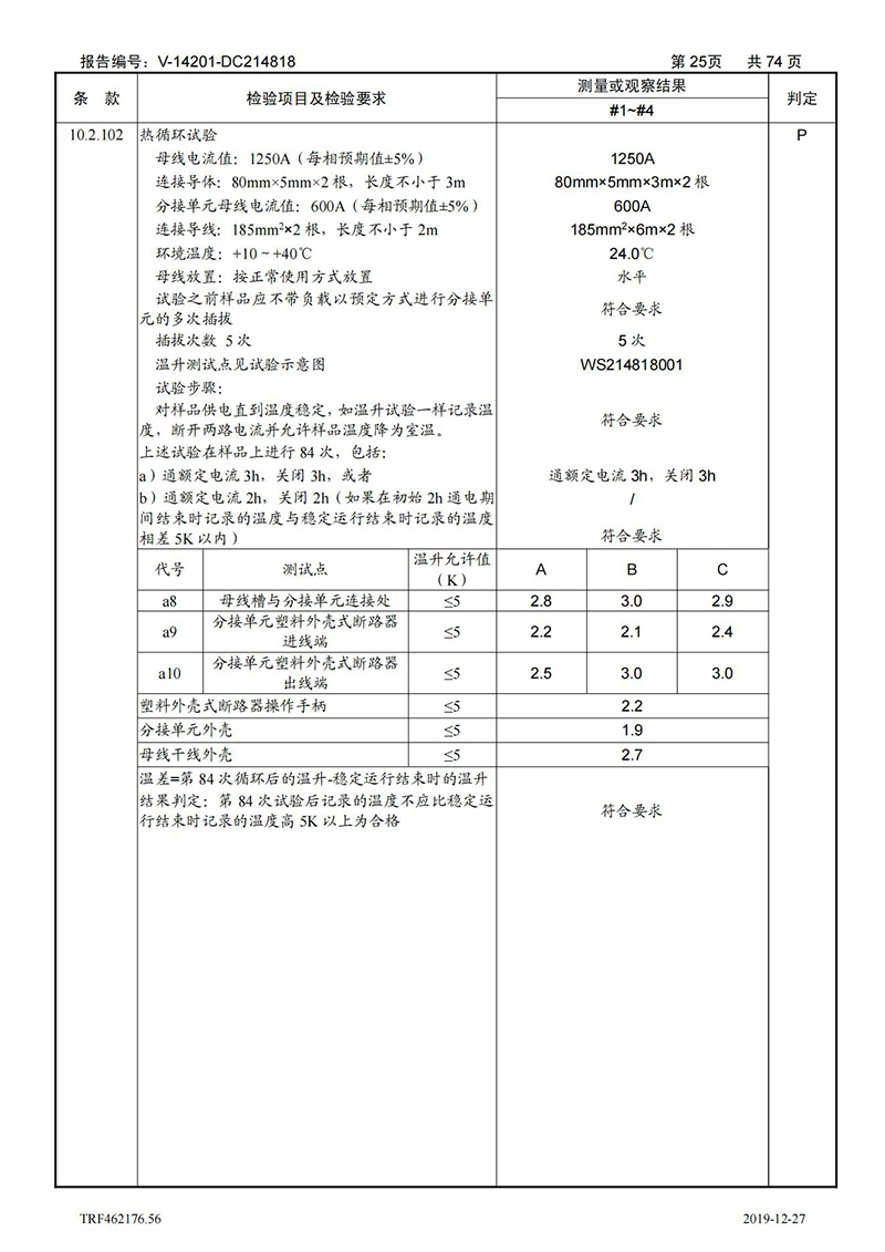 母線槽400A-1250A型式試驗報告_25