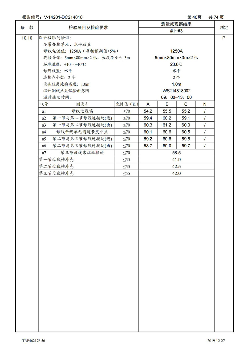 母線槽400A-1250A型式試驗報告_40